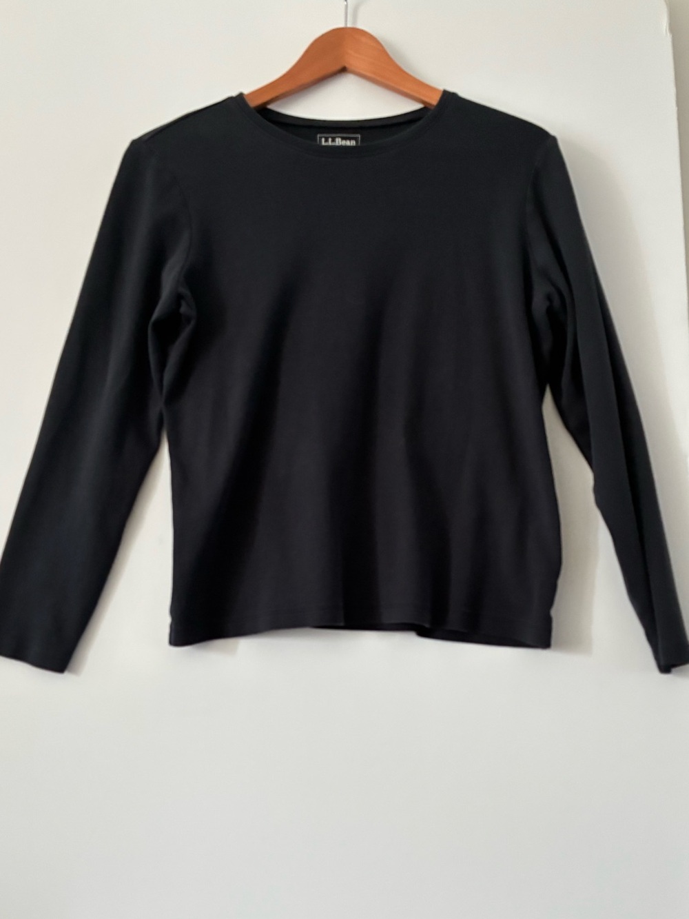 L.L. Bean Women’s Long Sleeve Cotton T-Shirt, Black